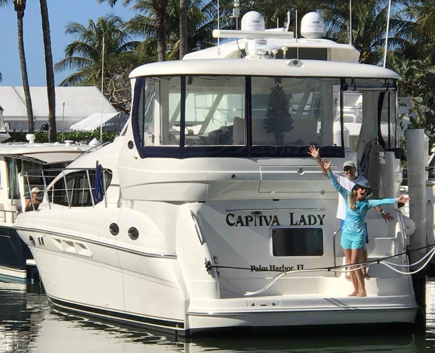 Captiva Lady with crew on aft deck.